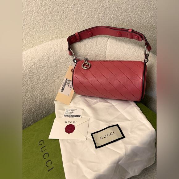 Gucci Pink Chevron Quilted Shoulder Bag - Picture 2 of 7